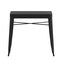 Merrick Lane Hara 31.5" Square Indoor/Outdoor Black Steel Patio Dining Table for 4 with Black Poly Resin Slatted Top